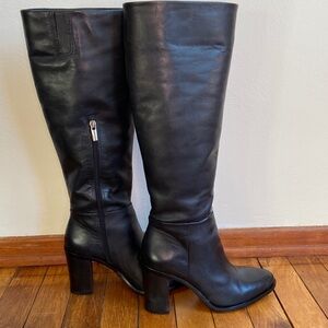 Black Knee-High Leather Boots